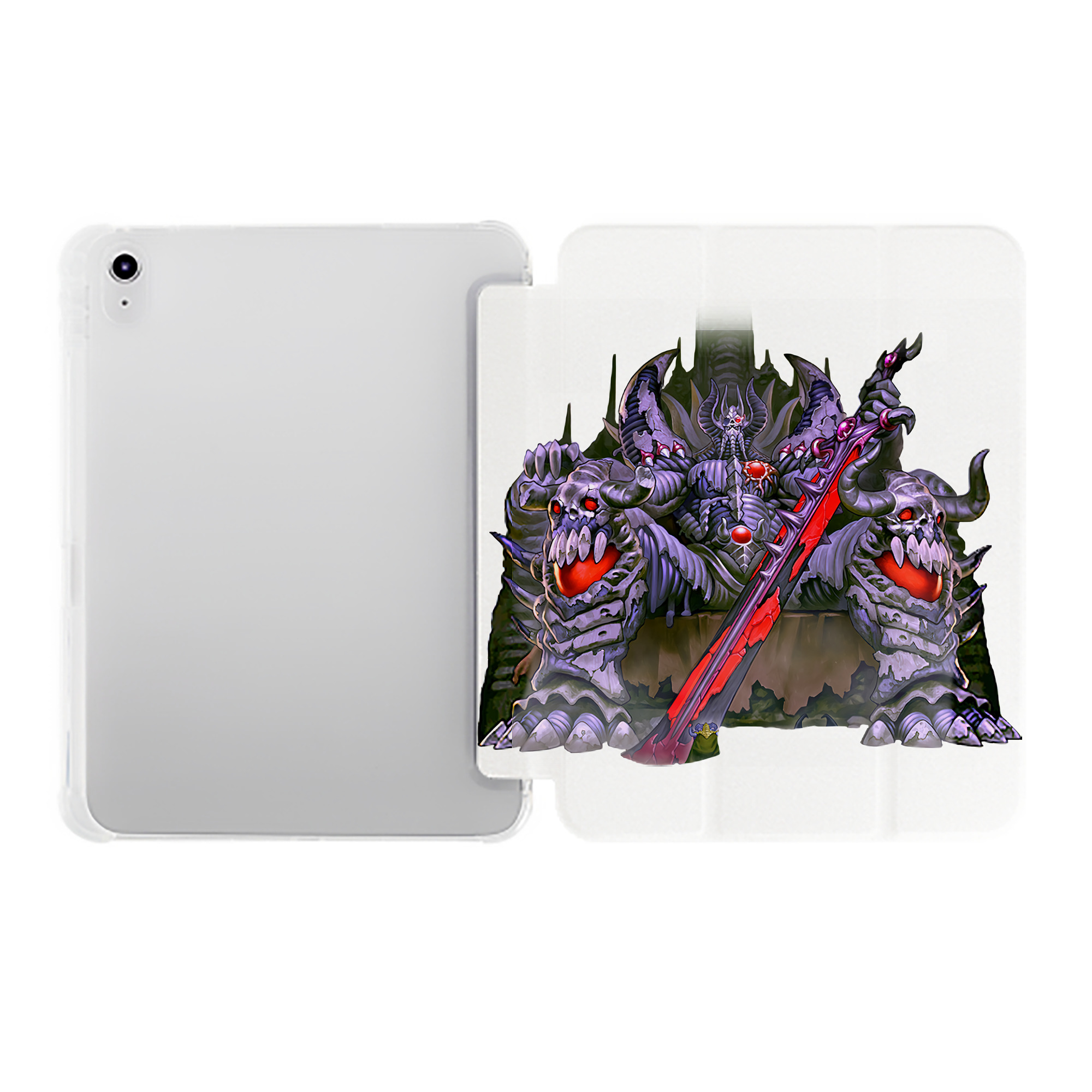 （画像用） 遊☆戯☆王 Yu-Gi-Oh! IPad ケース ペン収納付き 三つ折りスタンド PUレザー×シリコン 対応機種9.5/10.5/10.9インチ